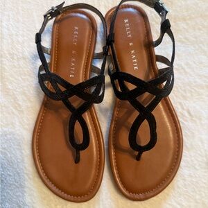 Kelly & Katie Black and Brown Sandals